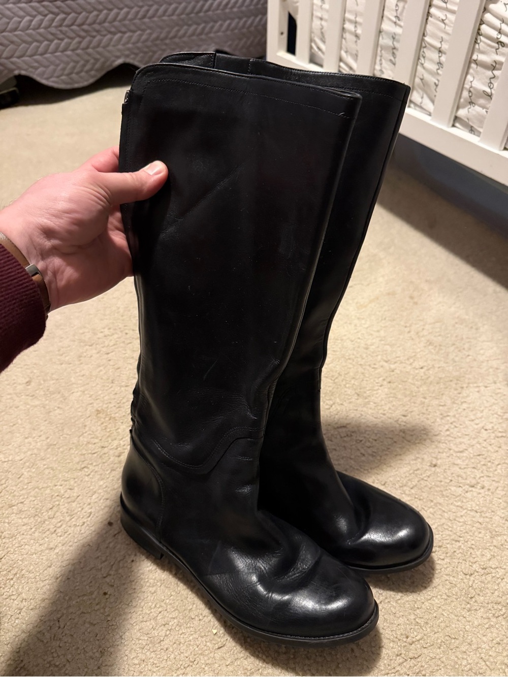 Nine West Black Over-the-Knee Leather Boots
